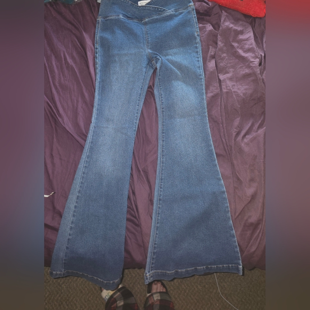 〽️Blue Flare Wide Leg Jeans Retro Style
